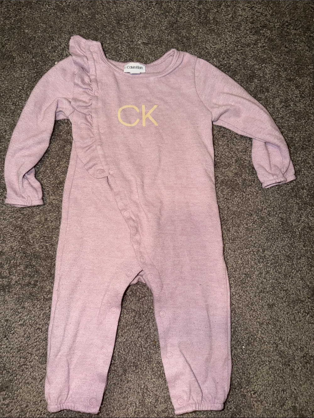 Calvin Klein Light Pink Ruffle CK Logo one piece